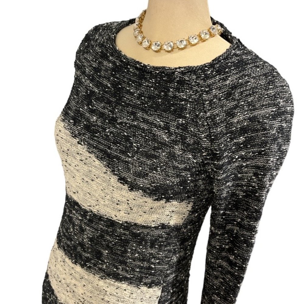 COPY - STYLE & CO Sweater Size XS Long Sleeves Sparkly Knit Gray Black White
